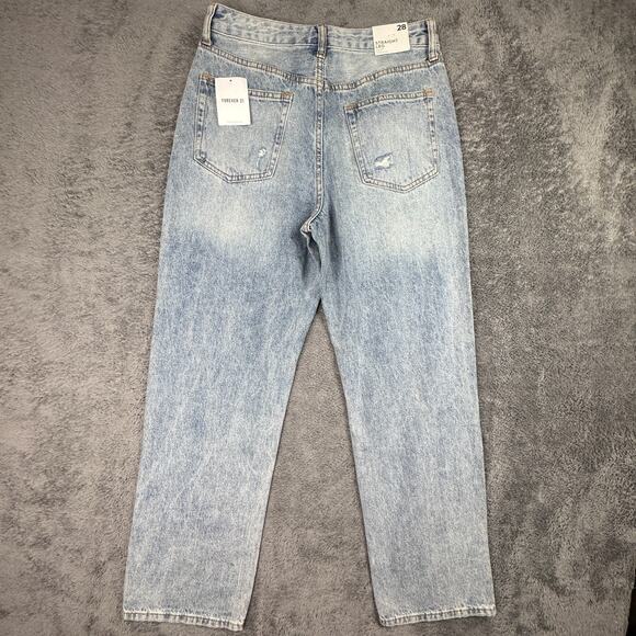 Forever 21 Womens Straight Leg Jeans NEW 28 Studded Floral Design - Picture 2 of 11